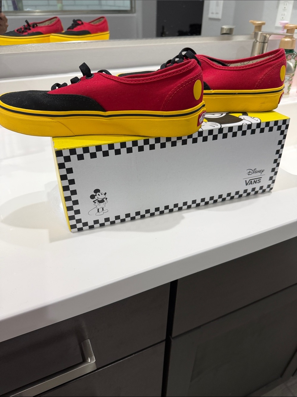 Vans Red, Black & Yellow Low-Top Canvas Sneakers - Picture 3 of 5